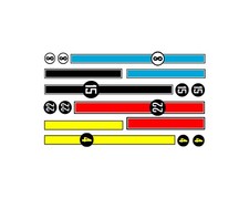 Decal sheet with Numbers and stripes 1/64 scale AFX Tyco Lifelike Autoworld