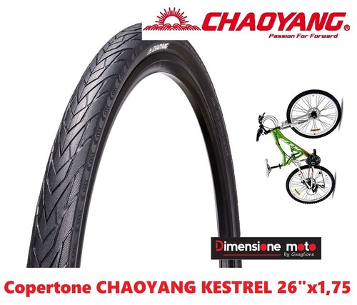 Copertone CHAOYANG 26x1,75 KESTREL Nero Stradale per Bici 26\