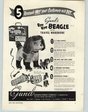 1953 PAPER AD Gund Stuffed Toy Bye Bye Beagle Plush Sayco Dolls