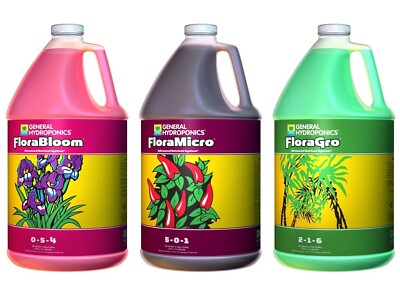 General Hydroponics Flora Series Gro Micro Bloom 1 Gallon gal gh grow nutrient