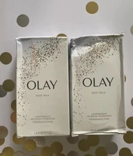 2 OLAY BODY MILK FRAGRANCE-FREE 6 FL OZ EACH