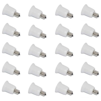 20Pcs Intermediate base E17 to Standard Medium base E26/E27 Converter Adapter