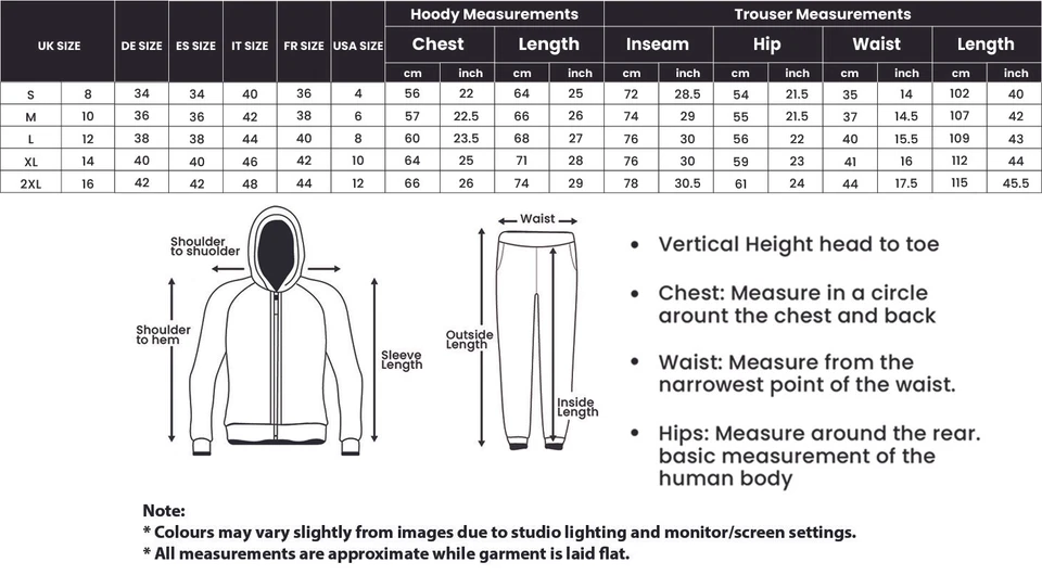 New Men’s Tracksuit Set Fleece Hoodie Top & Joggers Bottoms Gym Contrast Outfit - Image 3 of 3