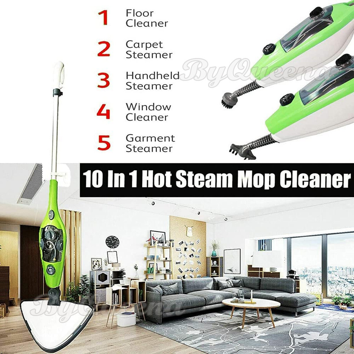 Electric Cleaner Tool Floor Hot Steam Mop Carpet 1300W Power Washer Hand Steamer