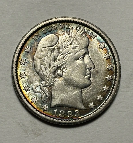 1893 O  BARBER QUARTER VF-XF