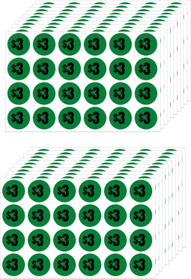 Mobiusea Creation 480Pcs 3 Dollar Price Stickers Price Tag Labels 3/4'' | 3