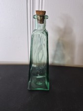 glass bottle cork Vintage Green Glass Tall-Neck Decorative Bottle with Cork Stopper