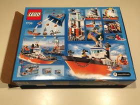 2008 Lego City 7739 Coast Guard Patrol Boat & Tower Complete Box + Instructions