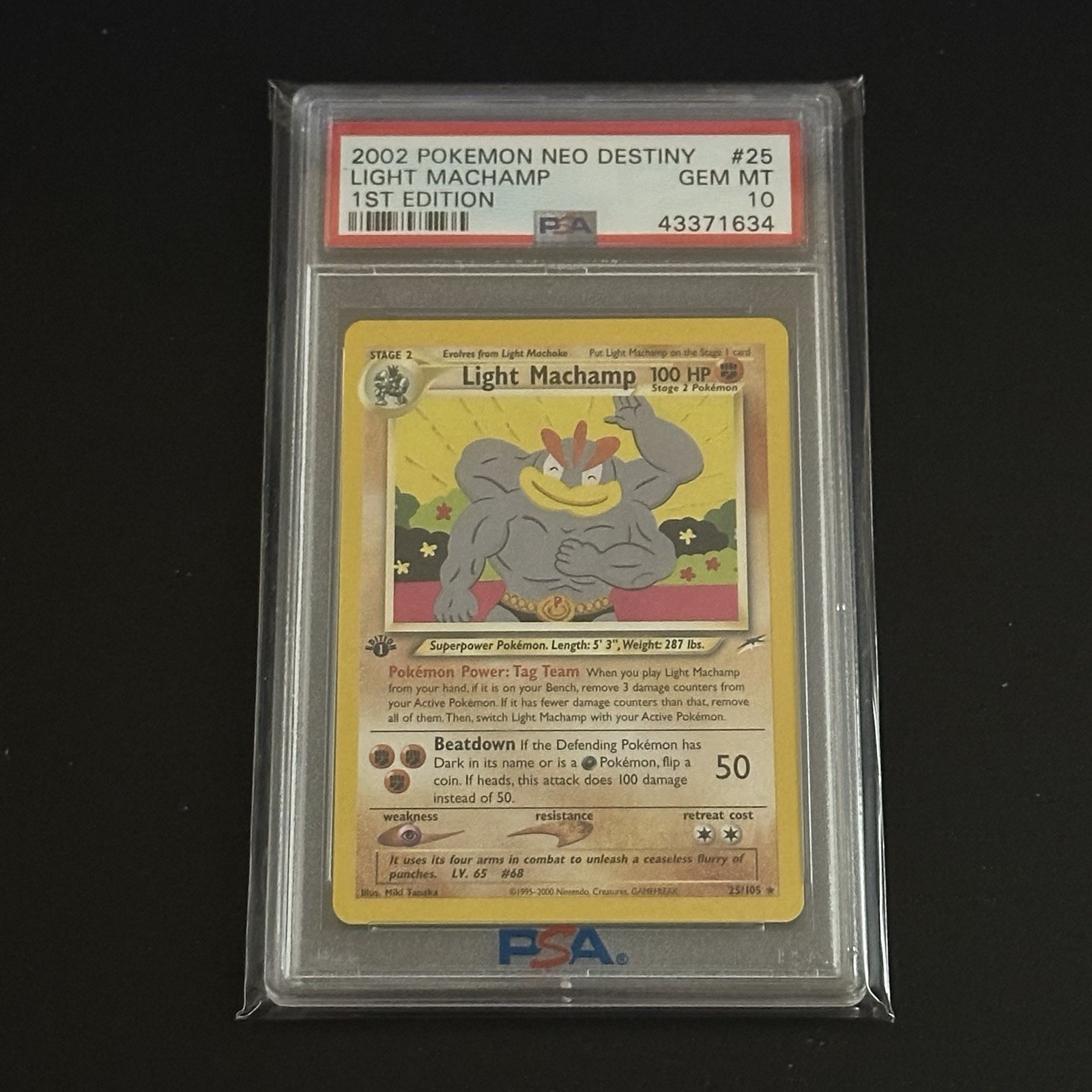 1st Edition Light Machamp #25 Neo Destiny PSA 10