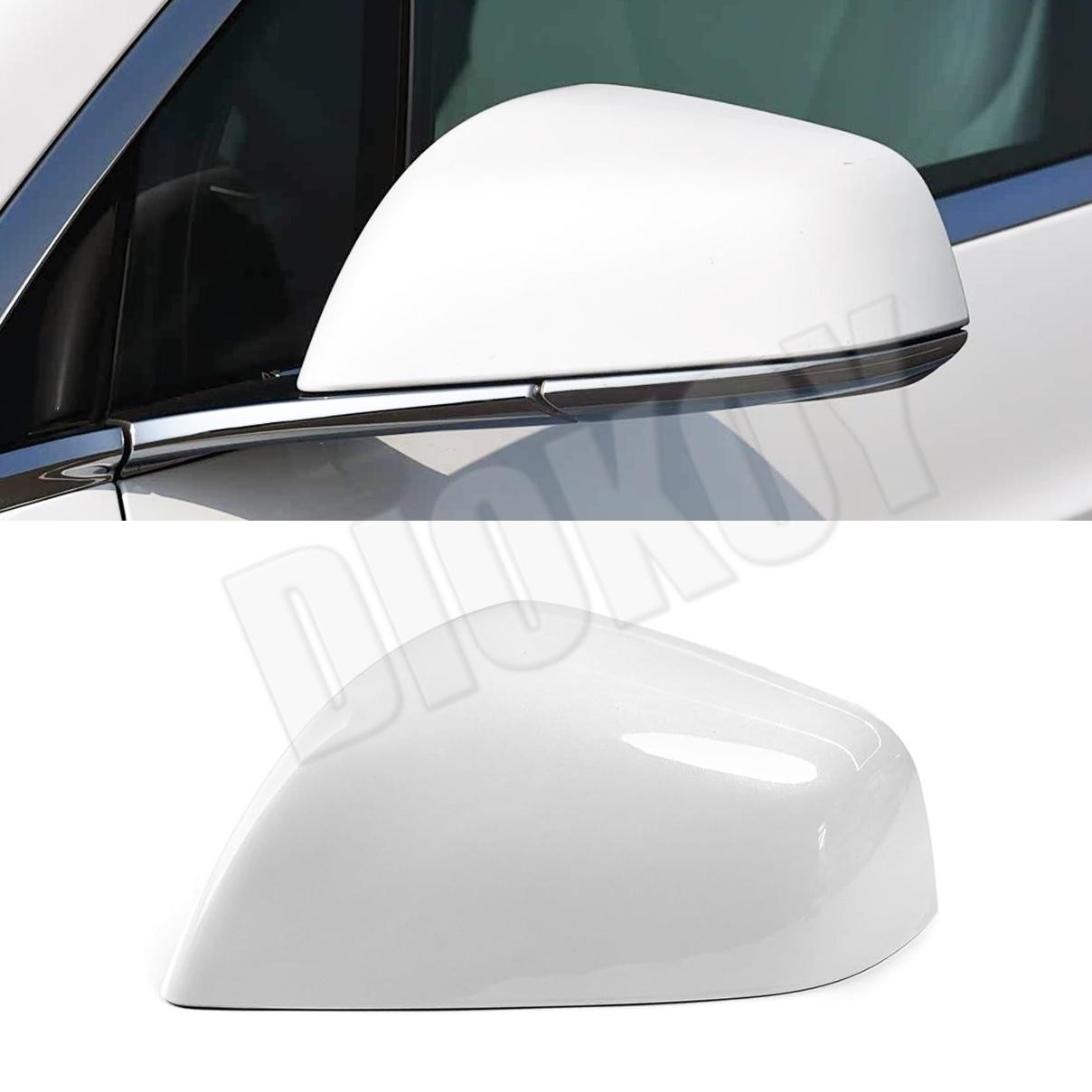For Tesla Model X 2016-25 Pearl White Left Driver Side Rearview Mirror Cap Cover