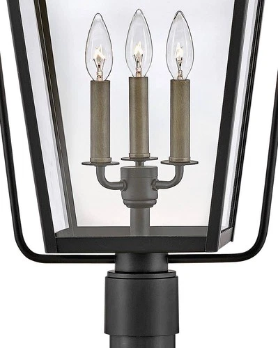 Hinkley Yale 26 3/4" High Black 3-Light Outdoor Post Light - Picture 7 of 8