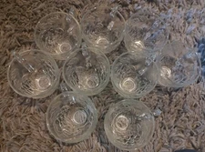 12 Gibson "Concord Harvest" Pressed Glass Punch / Snack Plate Cups