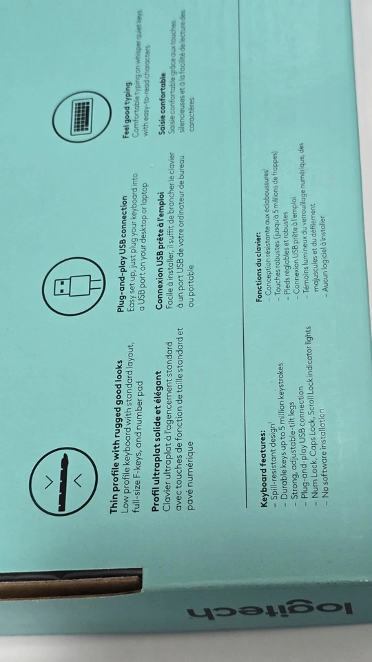 Logitech K120 Black Wired USB Keyboard P/N: 920-002478 New Sealed  - Image 3 of 4