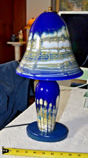 Vintage Hand Blown Glass Art Table Lamp mushroom