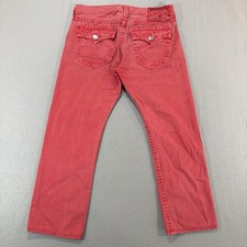 True Religion Jack Super T Red Fade Straight Sz 36(38x31) USA Made Flap Vintage