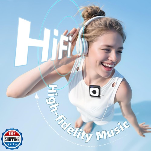 AGPTEK Reproductor MP3 Clip 64GB con Bluetooth, Reproductor de Música Portátil A53PL con - Imagen 2 de 5