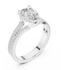 1.3 Ct Pear Lab Grown Diamond Perfect Promise Gift Ring  For Her 14K Gold Over