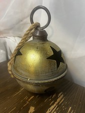 NEW 9" Jumbo Jingle Bell, Extra large Sleigh Bell Galvanized, Distressed Antique