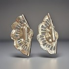 Vintage AVON Fan Silvertone Pearl Clip on Earrings — photo 2