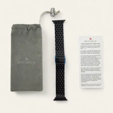 NEW Michele Apple Black Stainless Steel Watch Band Bracelet MS20GL479001 38/41mm