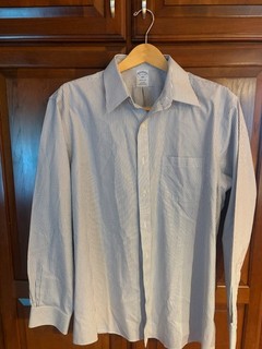 Brooks Brothers 1818 Men's Blue Oxford Shirt Button Down Size 17 Blue NWOT