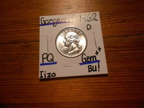 1962D Washington Quarter Gem BU++ GORGEOUS!!!! PQ!!! EYE APPEAL+++++++