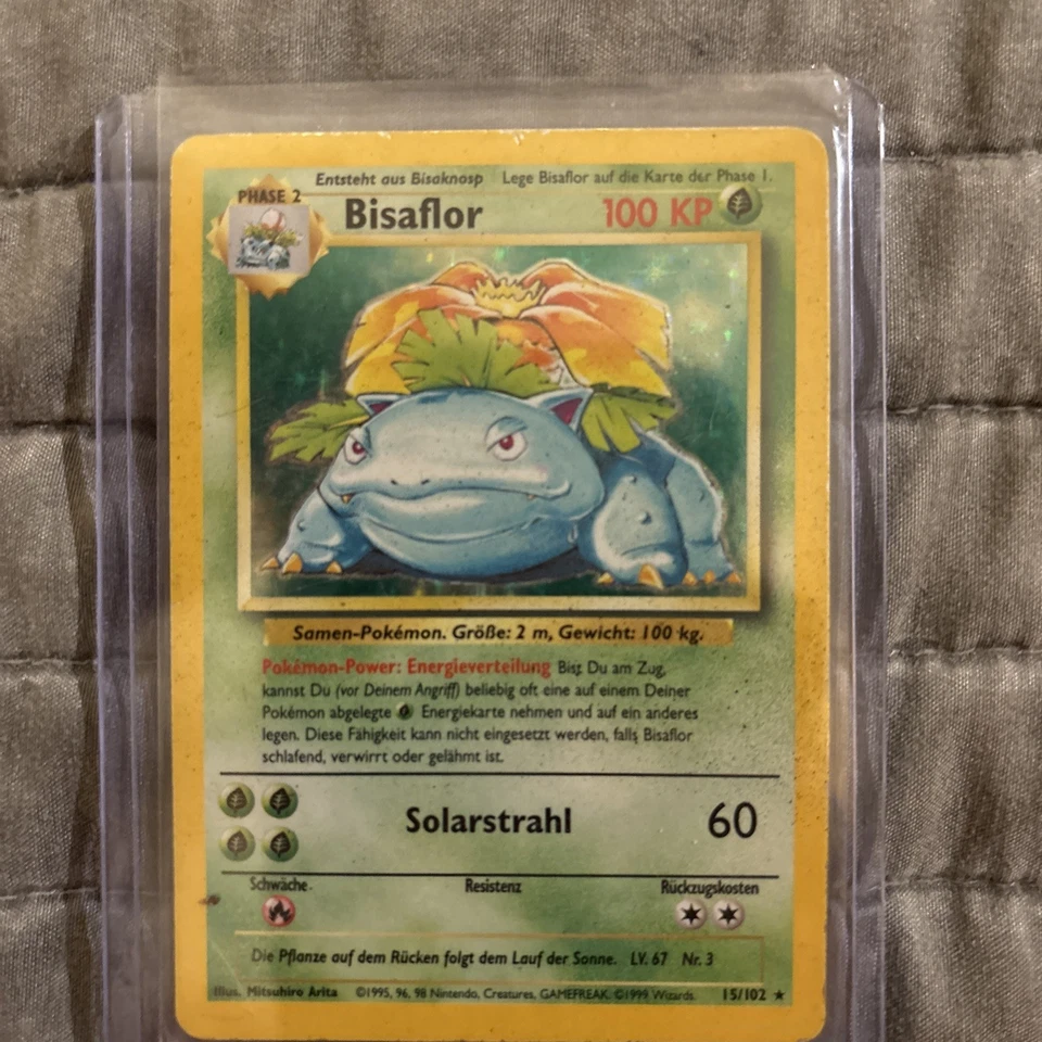 GERMAN Bisaflor 1st Edition 15/102 Holo Rare Base Set Venusaur Pokemon 1999 - Image 4 of 4