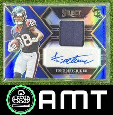 John Metchie III RC 2022 Panini Select 44/75 Rookie Auto Jersey Blue Texans