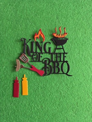 1 King Of The Barbecue Grill With Condiments Cardstock die cuts scrapbook cards