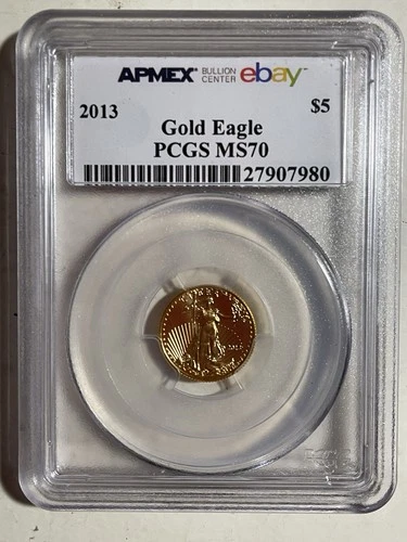 2013 US  Gold Eagle 1/10 oz $5 PCGS MS70