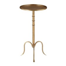 Vintage Martini Drink Side Table, 23" Metal Brass | Small Coffee Cocktail