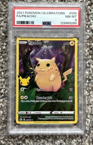 Pikachu 005/025 Celebrations Holo PSA 8