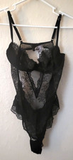 Size Large Victoria's Secret Sheer Lace Low Back Underwire Bodysuit