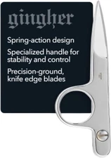 Gingher Spring-Action Knife-Edge Thread Nippers - 4.5" Stainless Steel Silver 