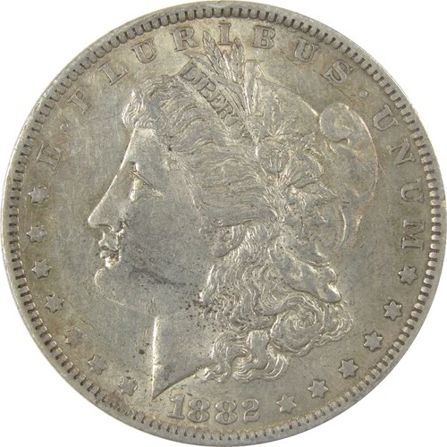 1882 O/S Morgan Silver Dollar XF EF Extremely Fine $1 Coin SKU:I22769