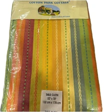 Cotton Park cottage all cotton tablecloth Oblong 52 X 70 New
