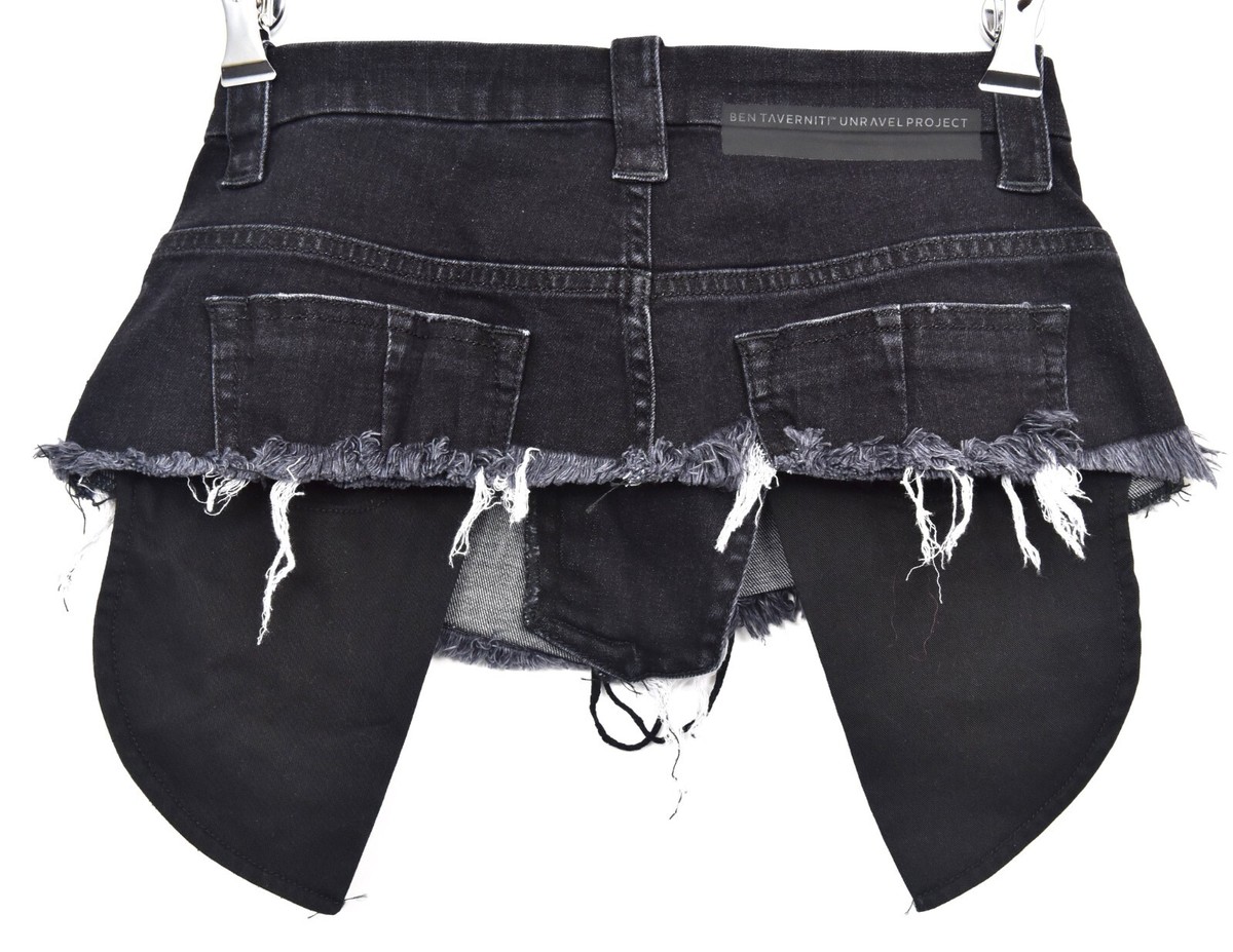 Ben Taverniti UNRAVEL PROJECT Black Stonewash Lace Up Belt Corset OS New $600 Ben Taverniti UNRAVEL PROJECT Black Stonewash Lace  main image 4
