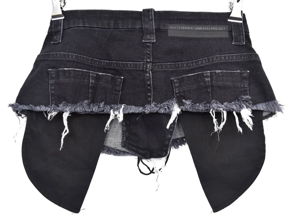 Nuevo $600 Ben Taverniti UNRAVEL PROJECT Negro Lavado a Piedra Cordones Cinturón Corsé OS  Foto 4 de 4
