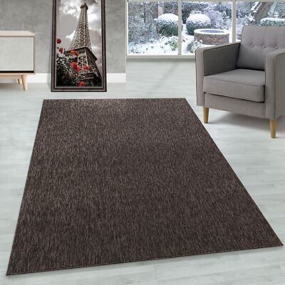 Kurzflor Teppich 4mm Florhöhe meliert glänzend Heimbüro Wohnzimmerteppich Beige