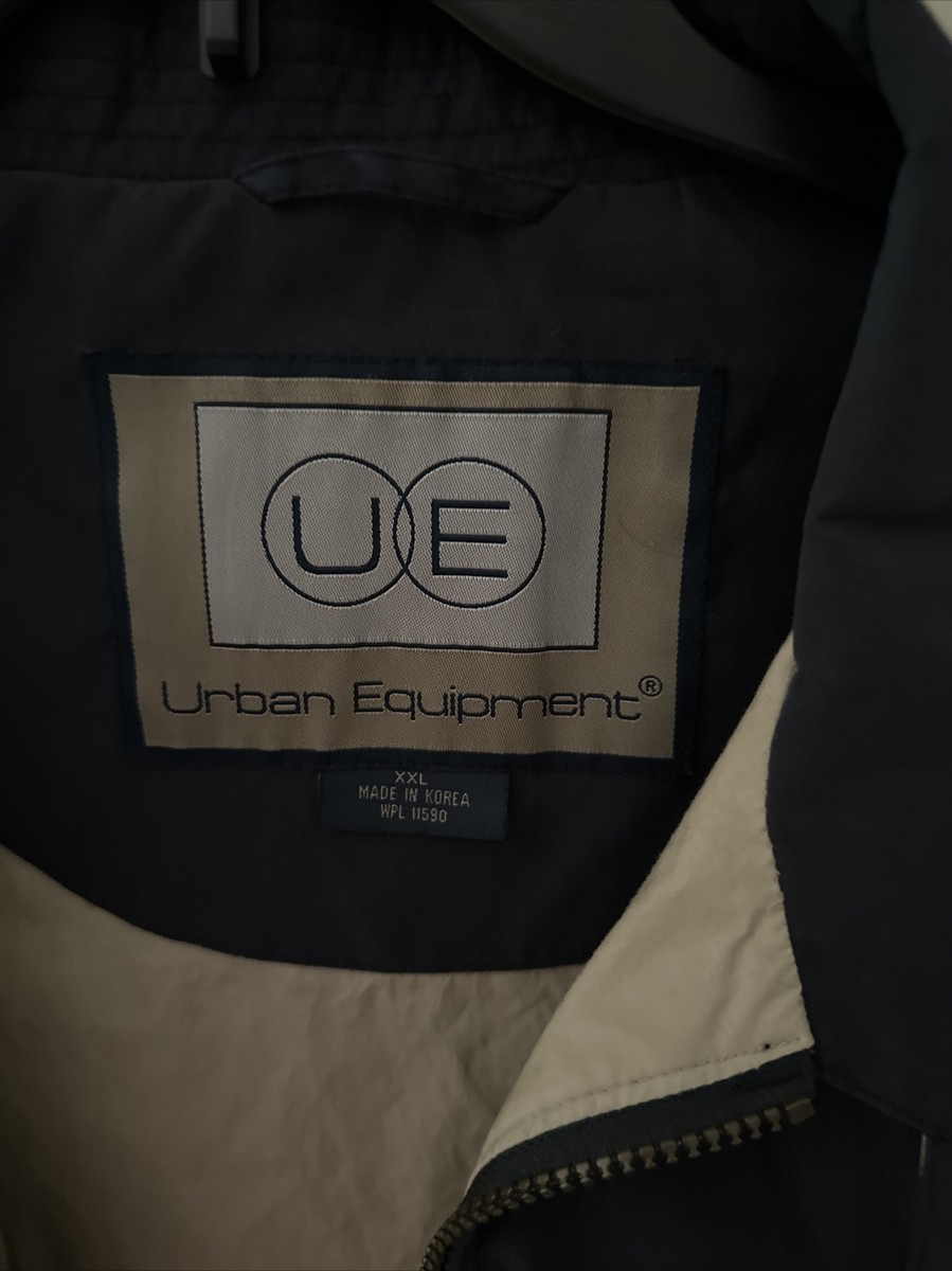 Urban Equipment Mens Navy lined jacket with beige interior