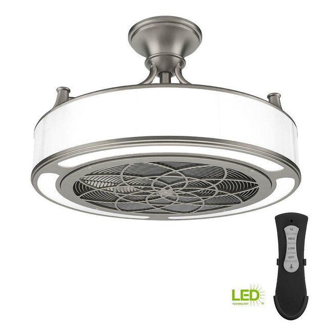 Stile Anderson 22 In Led Indoor Outdoor Brushed Nickel Ceiling Fan With Remote