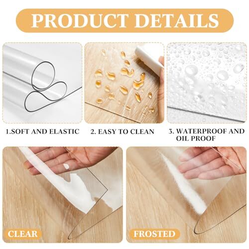 2 Pieces Nightstand Protector Clear Plastic Bedside Table Cover 15.8 x 23.6 - Picture 5 of 7