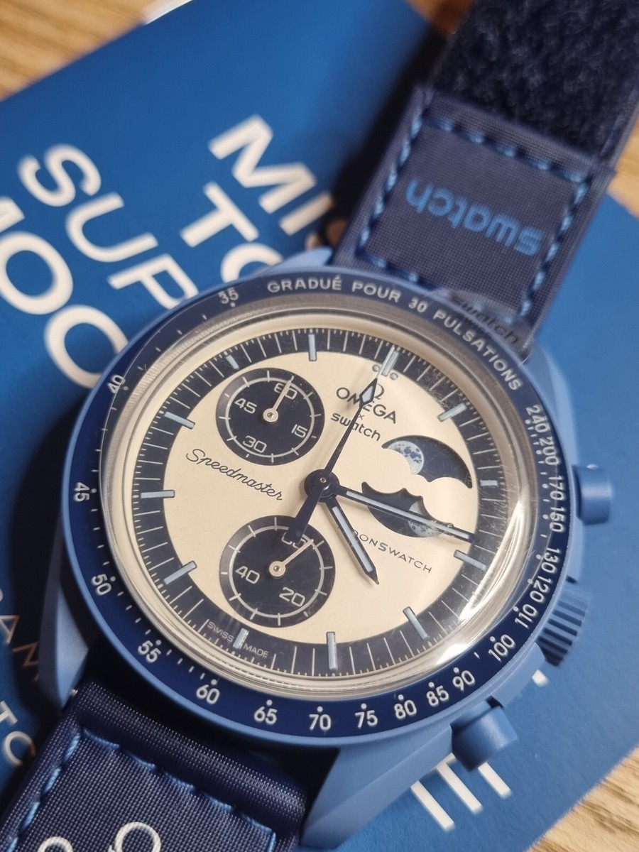 Swatch x OMEGA Mission to The Super Blue Moonphase Blue Swatch x OMEGA Mission to The Super Blue Moonphase Blue