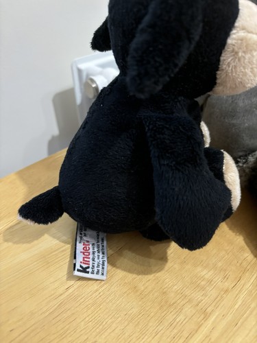 2x Kinder Ferrero Black Lamb Grey Raccoon 10” Children’s Soft Toy Plush 24cm - Picture 5 of 6