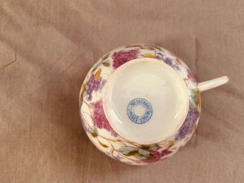 Tressemann & Vogt Limoges T&V Cup & Saucer floral gold trim vintage antique - Imagen 4 de 4