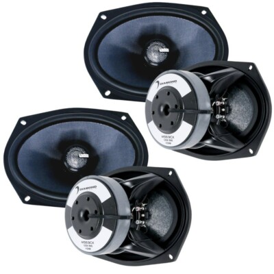 (2-Pairs) Diamond Audio MS69CX 500W 6x9'' 2-Way Coaxial Speakers