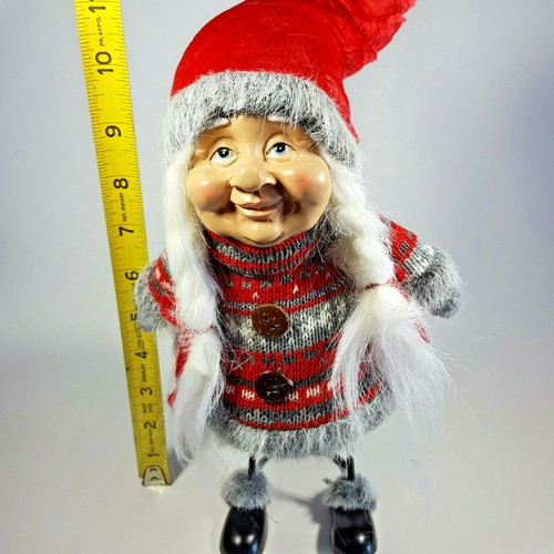 Mrs Claus Gnome Large Stuffed Plush Christmas Standing Holiday Tomte Spring Legs - Picture 11 of 17