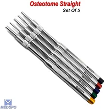 Osteotomes Elevators Implant Sinus Curved Concave Tip Set Of 5 Dental Instrument