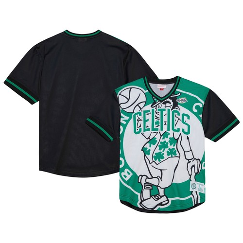 Men's Mitchell & Ness Kelly Green Boston Celtics Jumbotron 3.0 Mesh V-Neck