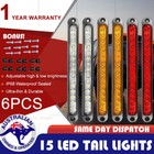 15 LED Tail Lights Brake Indicator Reverse Slim Strip RV Trailer Lights UTE STOP